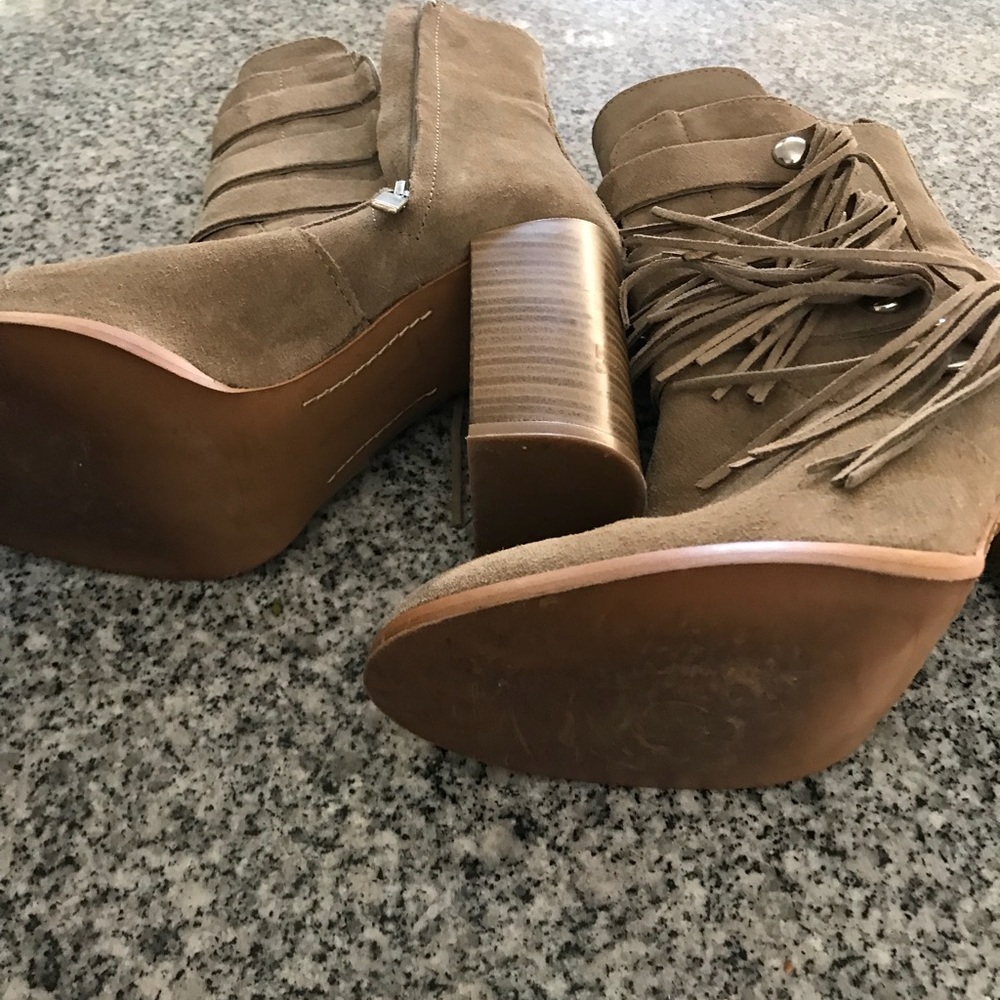 Zara suede hi- heel ankle boots